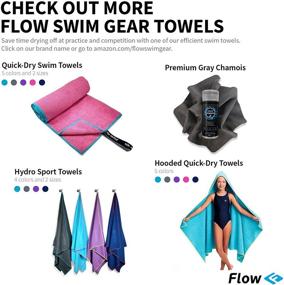 img 1 attached to Flow Swim Chamois - Fast Drying 🏊 Towel for Swimming, Diving, Triathlons, and Water Sports (Blue)