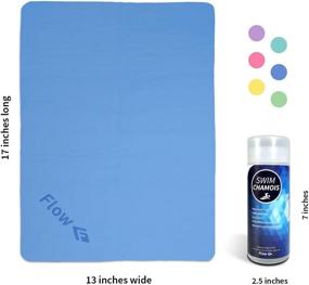 img 2 attached to Flow Swim Chamois - Fast Drying 🏊 Towel for Swimming, Diving, Triathlons, and Water Sports (Blue)