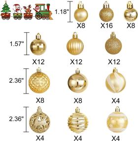 img 2 attached to 🎄 Sparkling Gold Christmas Ball Ornaments, 100PCS Shatterproof Decorative Baubles Set for Xmas Tree, Holiday Party Decorations