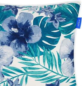 img 2 attached to Blue Flowers Decorative Throw Pillow Set of 2 for Indoor/Outdoor Patio All-Weather Use (18x18)
