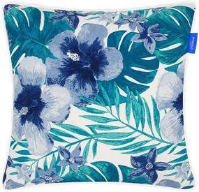 img 3 attached to Blue Flowers Decorative Throw Pillow Set of 2 for Indoor/Outdoor Patio All-Weather Use (18x18)