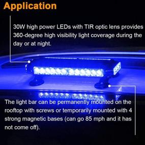 img 3 attached to 🚨 AT-HAIHAN Waterproof 30W Magnetic Rooftop Blue LED Emergency Strobe Flashing Light Bar: Ideal Safety Warning for Volunteer Firefighter Trucks, EMS, Law Enforcement, and Police Cars