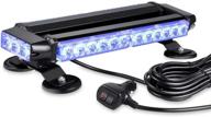 🚨 at-haihan waterproof 30w magnetic rooftop blue led emergency strobe flashing light bar: ideal safety warning for volunteer firefighter trucks, ems, law enforcement, and police cars logo