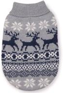 🐶 acrylic caribou creek dog sweater - east side collection, size xx-small (8-inch), color: gray логотип