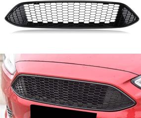 img 4 attached to 🚘 MotorFansClub Front Grill Bumper Grille for Ford Focus 2015 2016 - Gloss Black Honeycomb ABS