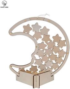 img 3 attached to 🌛 PAPA LONG Over The Moon Guest Book with 25pcs Wood Star Cutouts - Perfect for Wedding, Baby Shower, or Birthday Keepsake