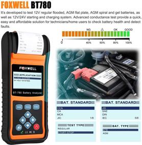 img 3 attached to 🔋 FOXWELL BT780 Car Battery Load Tester with Built-in Thermal Printer - 6V 12V 24V Cranking and Charging Start-Stop System Test Tool for Auto Batteries Analyzer
