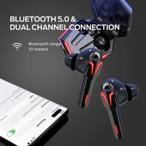 img 2 attached to Наушники Bluetooth Наушники Водонепроницаемый Черный Красный