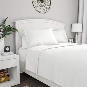 img 4 attached to 🛏️ Белый двуспальный комплект белья Bedford Home 1200 серии из 3 предметов