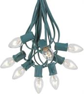 🎄 enhance your holiday décor with novelty lights c7 clear christmas lights set - green wire - 25 foot логотип