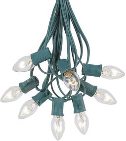 img 4 attached to 🎄 Enhance Your Holiday Décor with Novelty Lights C7 Clear Christmas Lights Set - Green Wire - 25 Foot