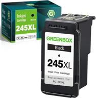 🖨️ greenbox remanufactured canon 245xl black ink cartridge replacement for canon pg-245xl - high-yield 245xl 245 xl - compatible with canon pixma mx492 mx490 mg2920 mg2420 mg2520 mg2522 mg2922 ip2820 - printer tray, 1 black logo