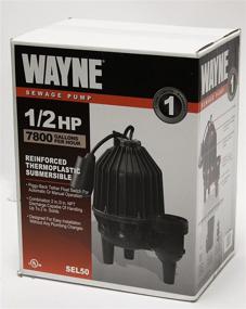img 1 attached to Wayne 57333-WYN4 SEL50 Sewage Pump: 1/2 HP, Thermoplastic, Piggyback Tether Float Switch, Black