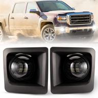 bunker indust led fog lights kit for 2014-2015 🔦 gmc sierra 1500, bumper driving fog lamp assembly fog light set logo