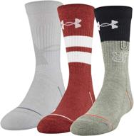 high-performance under armour youth phenom crew socks, 3-pairs: ultimate comfort and durability for young athletes logo