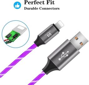 img 3 attached to 💡 Light Up LED iPhone Charger Cable - 6.6ft MFi Certified Fast Charging Cord for iPhone 12/11 Pro Max/XS/XR/X/8/7/6/5s (Purple)