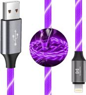 💡 light up led iphone charger cable - 6.6ft mfi certified fast charging cord for iphone 12/11 pro max/xs/xr/x/8/7/6/5s (purple) logo