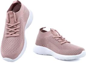 img 4 attached to 👟 Skywheel Unisex Slip-On Sneakers Bid Kid, Lace-Up Tennis Shoes with Breathable Vamp, Lightweight Running Sock Shoes