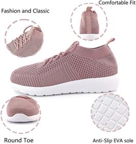 img 3 attached to 👟 Skywheel Unisex Slip-On Sneakers Bid Kid, Lace-Up Tennis Shoes with Breathable Vamp, Lightweight Running Sock Shoes