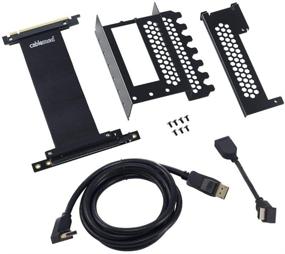 img 1 attached to 💻 Enhance Your PC's Aesthetics with CableMod Vertical PCI-e Bracket - HDMI + DisplayPort - Black