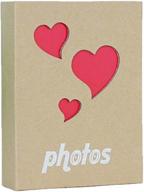 📸 wei long photo album: love-themed, 100 pockets for 4"x 6" photos logo