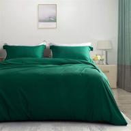 🛏️ 3-х частный комплект emerald green ousidan на одеяло | мягкая щетчатая микрофибра | размер queen (90x90 дюймов) | наволочка с пуговичным застежкой и скрытыми завязками | включает 2 наволочки логотип