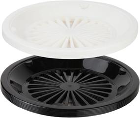 img 3 attached to 🍽️ Trenton Gifts 10-Inch Set of 12 Reusable Plastic Paper Plate Holders - Black/White, Ideal for Picnic Supplies