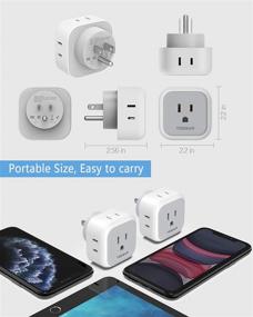 img 2 attached to 🔌 TESSAN Multi Plug Outlet Extender: 2-Pack Power Expander with 4 Electrical Charger Cube Outlets - Perfect for Cruise Ship, Home Office, Dorm Essentials