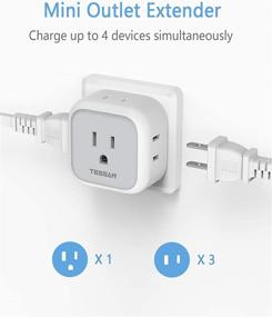 img 3 attached to 🔌 TESSAN Multi Plug Outlet Extender: 2-Pack Power Expander with 4 Electrical Charger Cube Outlets - Perfect for Cruise Ship, Home Office, Dorm Essentials