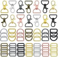 🔗 56-piece purse hardware keychain hooks set with d rings for bag making – lanyard snap hooks, metal swivel clasps with d rings and slide buckle for purses, keychain lanyard, handbags (mixed color, 25mm) logo