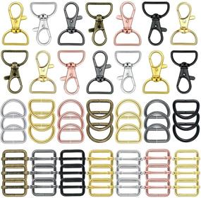 img 4 attached to 🔗 56-Piece Purse Hardware Keychain Hooks Set with D Rings for Bag Making – Lanyard Snap Hooks, Metal Swivel Clasps with D Rings and Slide Buckle for Purses, Keychain Lanyard, Handbags (Mixed Color, 25mm)