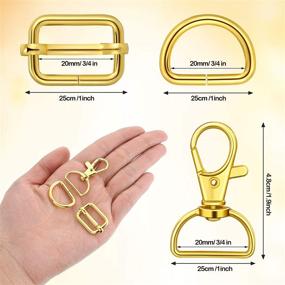 img 3 attached to 🔗 56-Piece Purse Hardware Keychain Hooks Set with D Rings for Bag Making – Lanyard Snap Hooks, Metal Swivel Clasps with D Rings and Slide Buckle for Purses, Keychain Lanyard, Handbags (Mixed Color, 25mm)