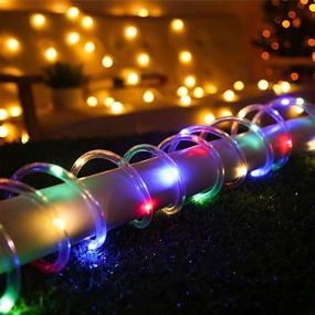 img 3 attached to 🔆 HADDOCKWAY Solar Rope Lights Outdoor: 66Ft 200 LED Waterproof Fairy Lights with 8 Lighting Modes for Garden Patio, Christmas & Parties - Multi-color, 1 Pack