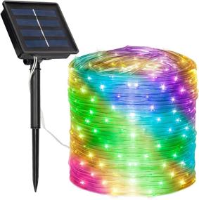 img 4 attached to 🔆 HADDOCKWAY Solar Rope Lights Outdoor: 66Ft 200 LED Waterproof Fairy Lights with 8 Lighting Modes for Garden Patio, Christmas & Parties - Multi-color, 1 Pack