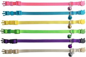 img 3 attached to 🐱 Soft Nylon Cat Collars with Bell - Colorful, Adjustable & Breakaway Safety Design, 6pcs/Set