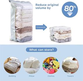 img 3 attached to 🧳 TIME4DEALS Vacuum Storage Bags 4 Pack - Space Saving Reusable Compression Bags for Travel, Moving, Clothes, Bedding & More