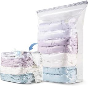 img 4 attached to 🧳 TIME4DEALS Vacuum Storage Bags 4 Pack - Space Saving Reusable Compression Bags for Travel, Moving, Clothes, Bedding & More