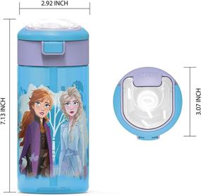 img 2 attached to Zak Designs Disney Frozen 2 Anna & Elsa Plastic Water Bottle - Durable, Interchangeable Lid, Carry Handle, Non-BPA, Leak-Proof Design - Ideal for Outdoor Sports (Frozen 2 Anna & Elsa)