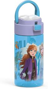 img 4 attached to Zak Designs Disney Frozen 2 Anna & Elsa Plastic Water Bottle - Durable, Interchangeable Lid, Carry Handle, Non-BPA, Leak-Proof Design - Ideal for Outdoor Sports (Frozen 2 Anna & Elsa)