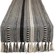 🏠 dii farmhouse braided stripe table runner - classic 15x72 black design logo