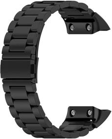 img 1 attached to 🔗 TenCloud Solid Stainless Steel Wristband for Garmin Forerunner 35/30 Smartwatch - Metal Watch Band Compatible with Forerunner 35 - Black