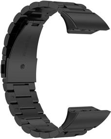 img 2 attached to 🔗 TenCloud Solid Stainless Steel Wristband for Garmin Forerunner 35/30 Smartwatch - Metal Watch Band Compatible with Forerunner 35 - Black