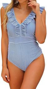 img 4 attached to 👙 Blooming Jelly Women's Striped Swimsuit - Swimwear Apparel