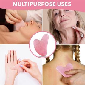 img 1 attached to Инструмент для массажа Gua Sha с настоящим жемчужно-розовым кварцем - натуральная доска для Gua Sha для мужчин и женщин SPA, эффект акупунктуры для лифтинга лица, глаз, шеи и спины.