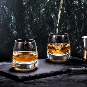 img 1 attached to Toowell Old Fashioned Whiskey Glass Set of 2 - Cocktails Glasses | Hand-Blown Scotch Glass Tumblers | Heavy Base 9oz Rocks Glasses | Ideal for Bourbon, Scotch, Manhattans & Cocktails