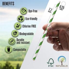 img 4 attached to 🌱 Naturalik 300-Pack Biodegradable Paper Straws - Extra Durable & Multicolor Mix for Juices, Restaurants, and Party Decorations, 7.7" - Premium Paper Straws Bulk