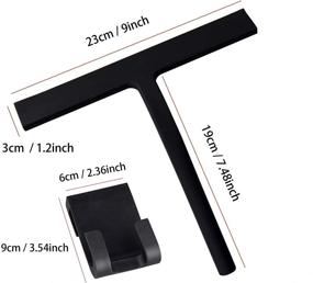 img 1 attached to 🧼 IMEEA 9-Inch All-Purpose Silicone Squeegee for Shower, Window, Glass Door, and Bathroom Mirror Cleaning – Black Window Scraper with Hook