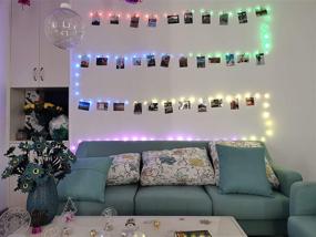 img 1 attached to O'LITSTR Photo Clips RGB 100 Led Copper Wire String Lights: Multi-Color Changing Fairy Lights for 📸 Christmas Home Decor, Bedroom, and Wedding - USB Remote Control - 33ft Twinkle Lights with 50 PCS Clips