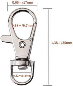 img 3 attached to 🔒 Premium Set of 50 Metal Lobster Claw Clasps - Swivel Clasps Lanyard Snap Hook for Dog Collar/Jewelry - 1.38" (L) x 0.66" (W)