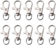 🔒 premium set of 50 metal lobster claw clasps - swivel clasps lanyard snap hook for dog collar/jewelry - 1.38" (l) x 0.66" (w) logo